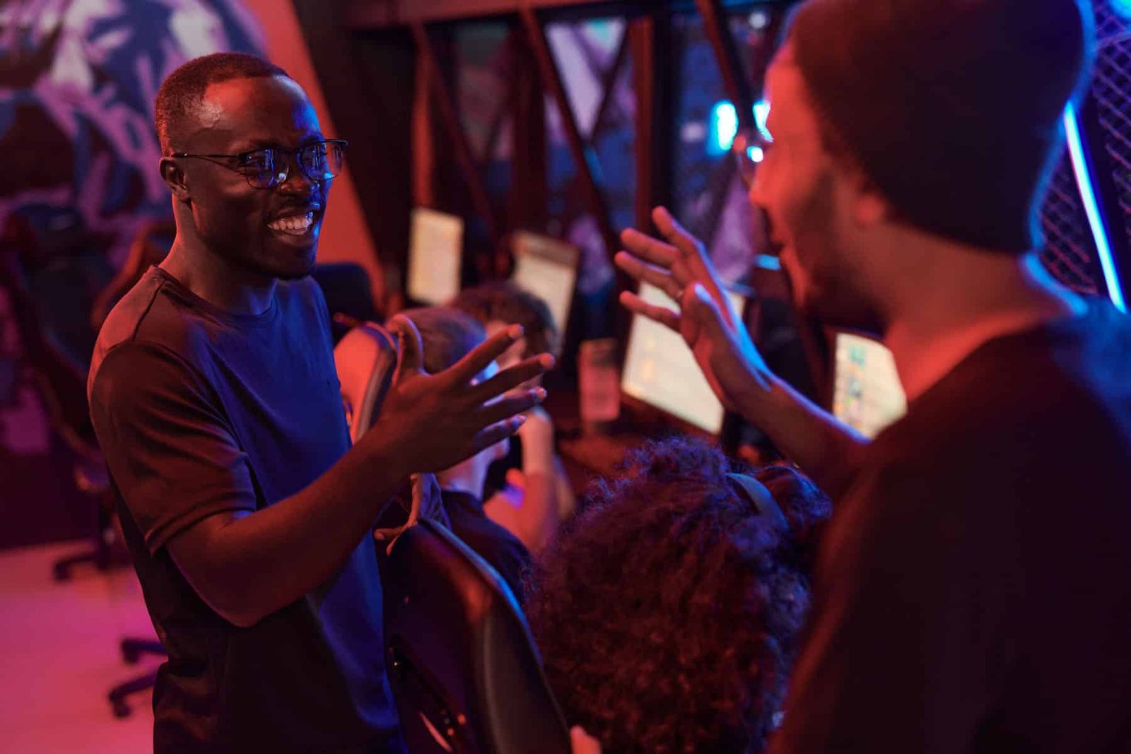 Colleagues enjoying a casino night event